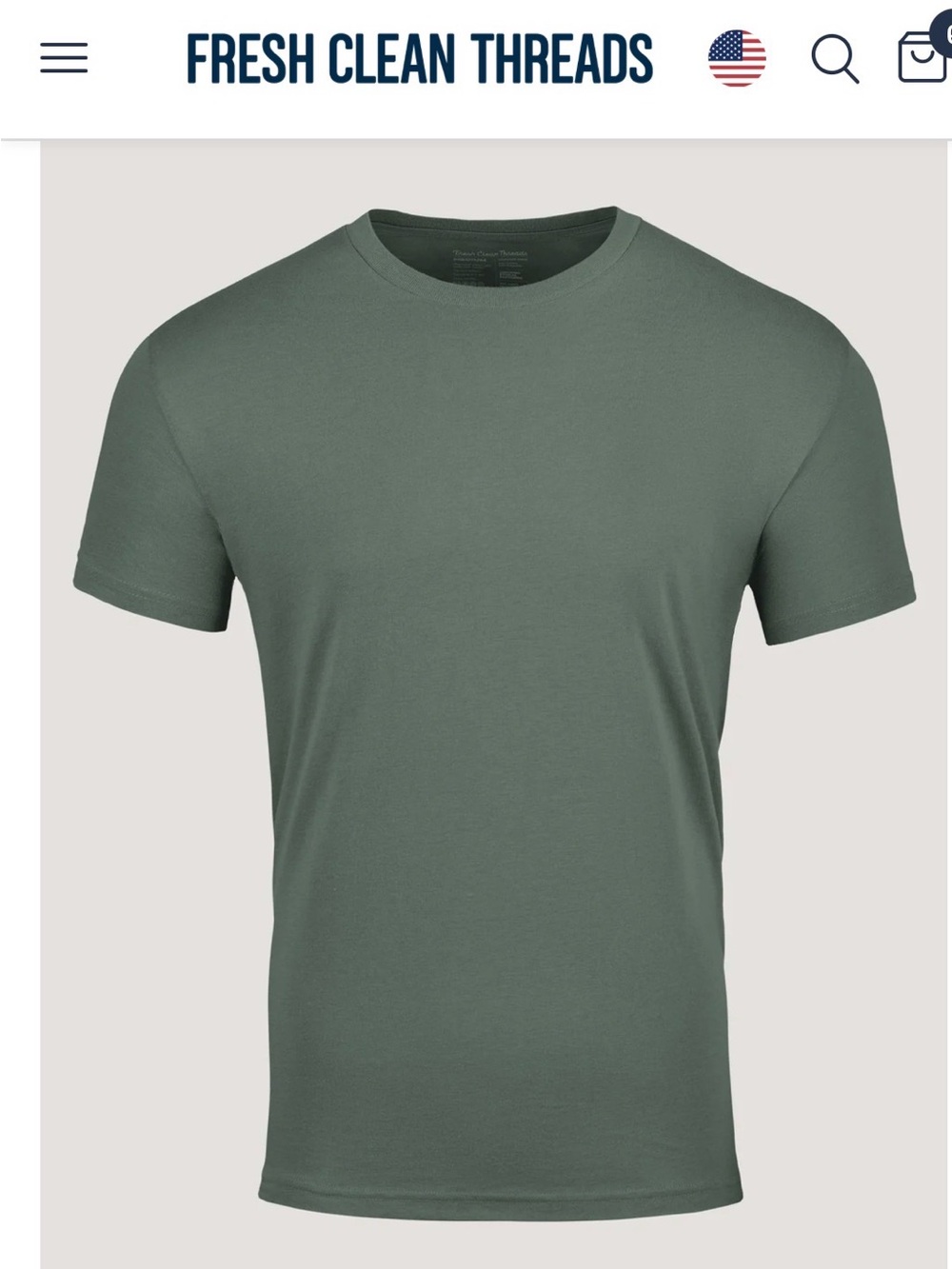 Men's Short-Sleeve Crew Neck T-Shirt in Olive